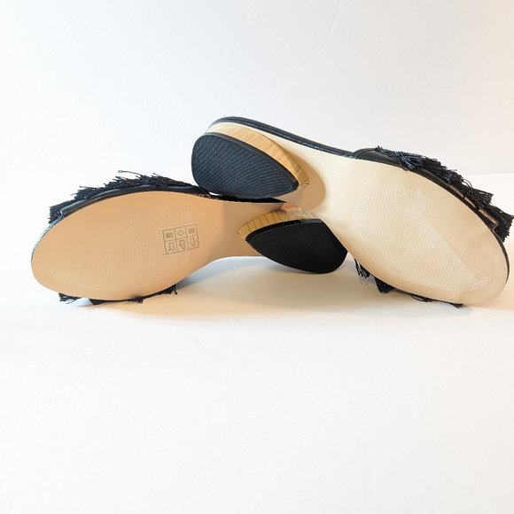 Mack J Black Fringe Slip On Mule Slipper - Picture 8 of 10